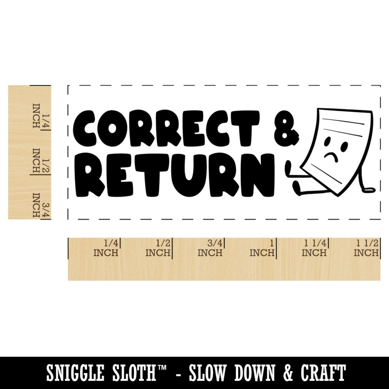 Correct and Return School Teacher Self-Inking Rubber Stamp Ink Stamper for Business Office